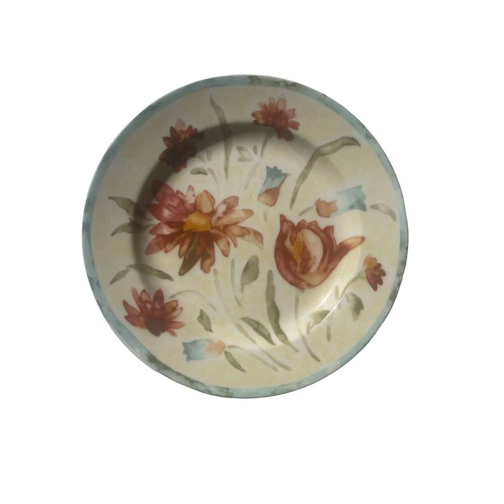 222 Fifth Venice 6” Salad Dessert Floral Plate Cottagecore Discontinued